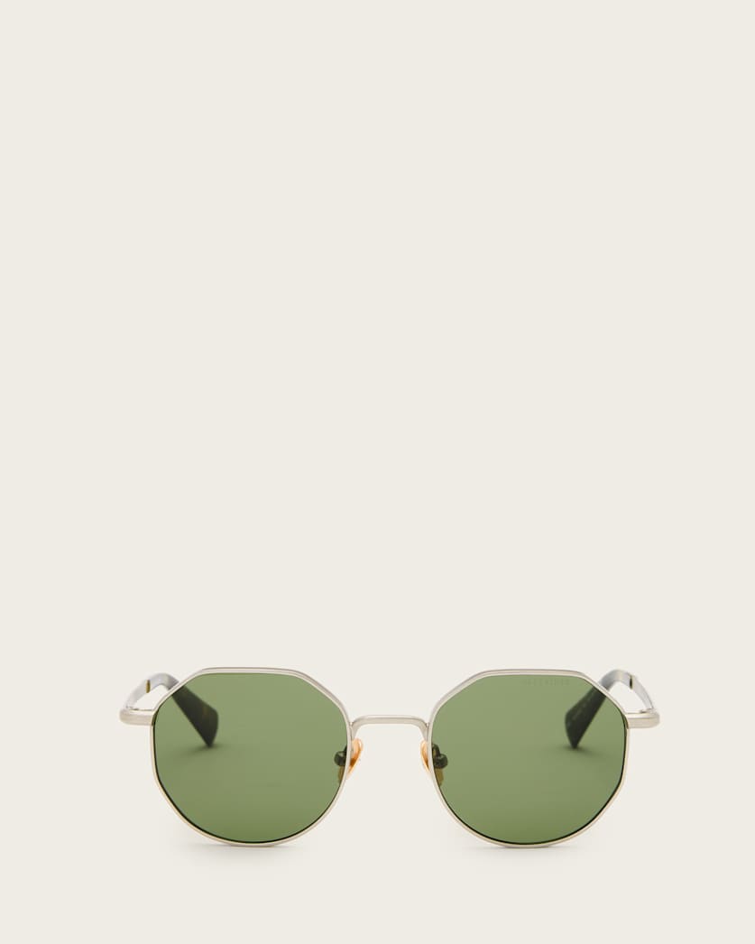 all saints Blake Round Sunglasses SILVER/KHAKI TORT