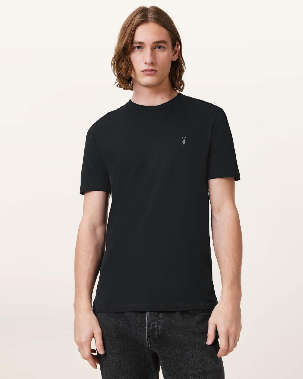 All Saints Brace Brushed Cotton T-Shirts 3 Pack Black