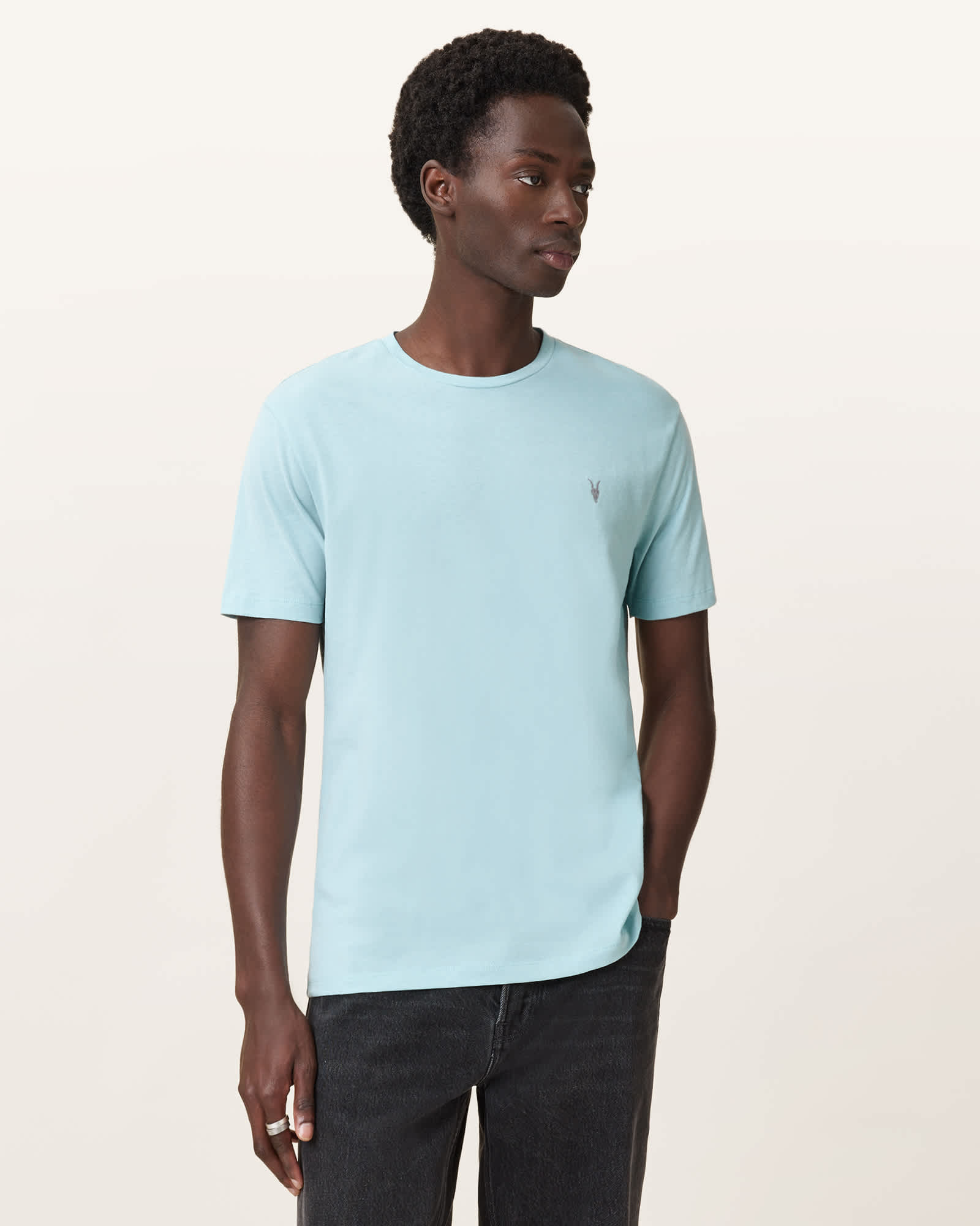 All Saints Brace Brushed Cotton T-Shirts 3 Pack OPT WHT/LILAC/BLUE