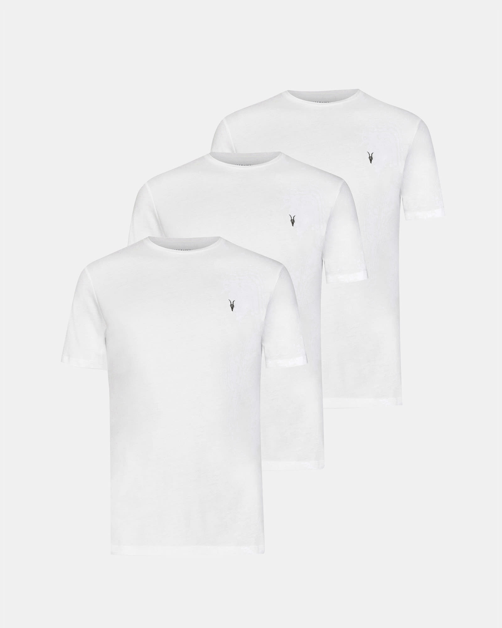 All Saints Brace Brushed Cotton T-Shirts 3 Pack White