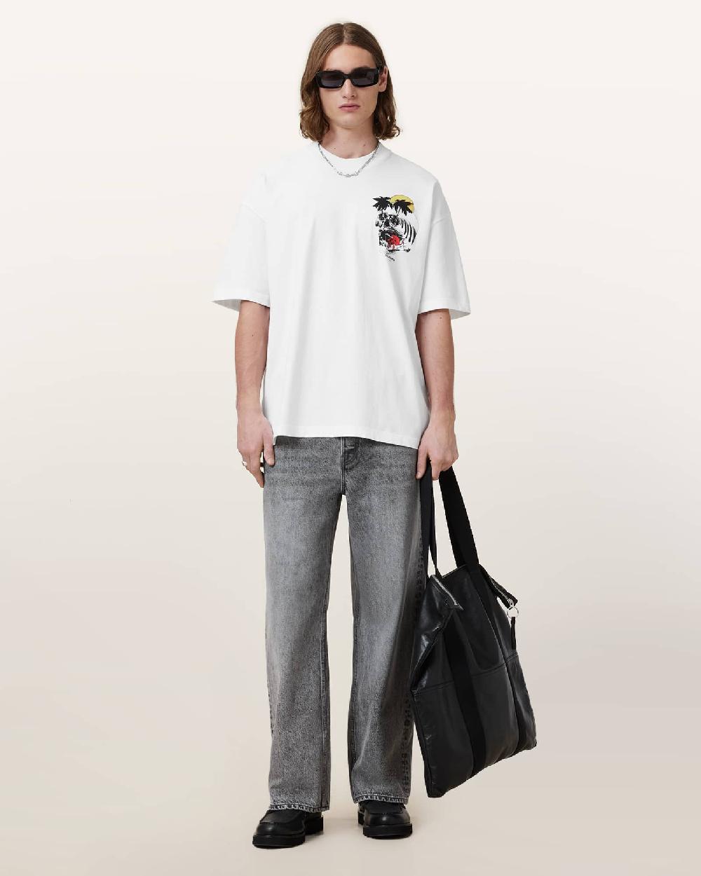 All Saints Breaker Short Sleeve T-Shirt Chalk White