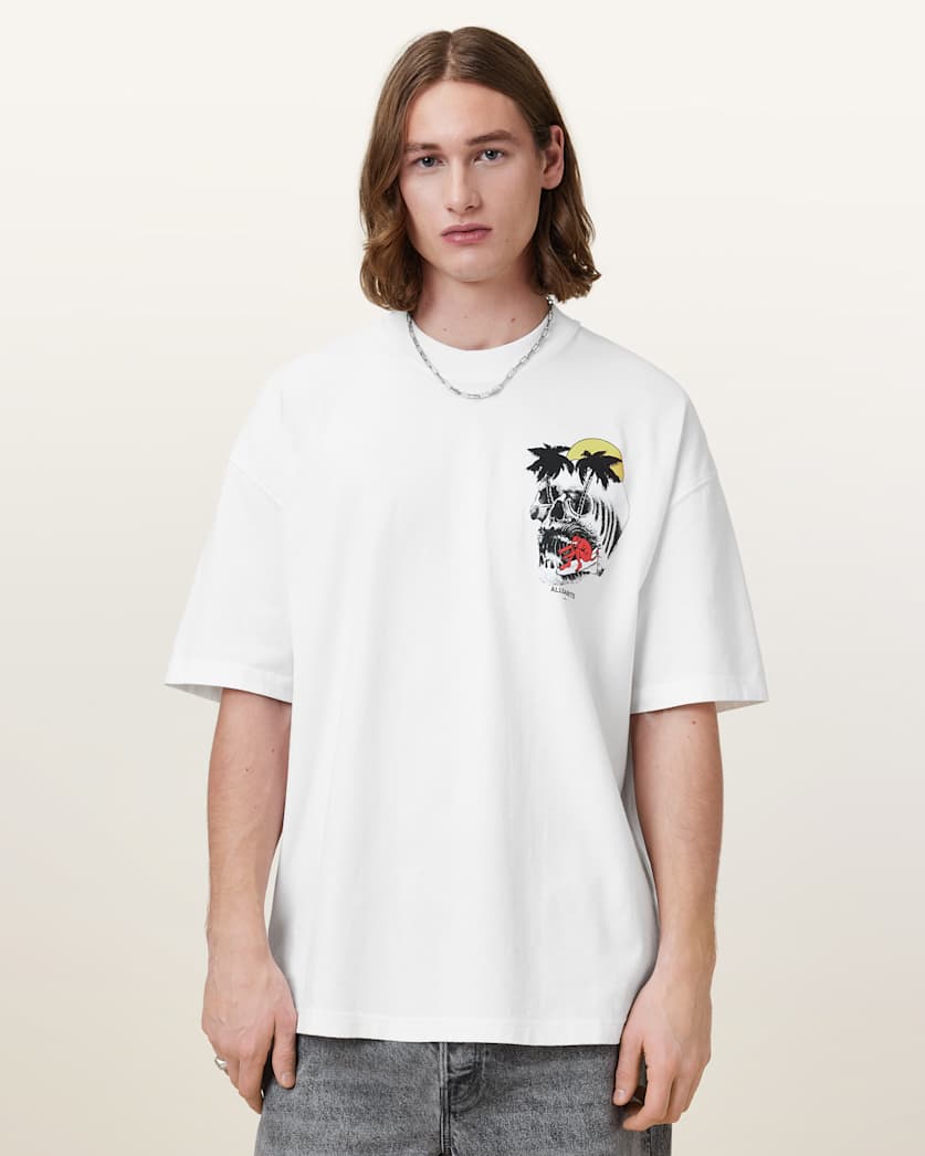 all saints Breaker Short Sleeve T-Shirt Chalk White