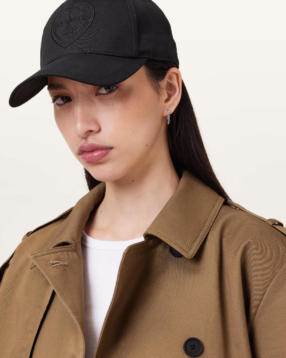 All Saints Brice Embroidered Baseball Cap Black/Black