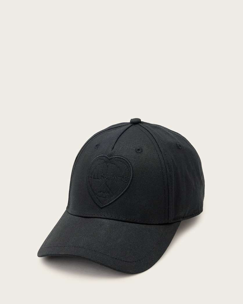 all saints Brice Embroidered Baseball Cap Black/Black