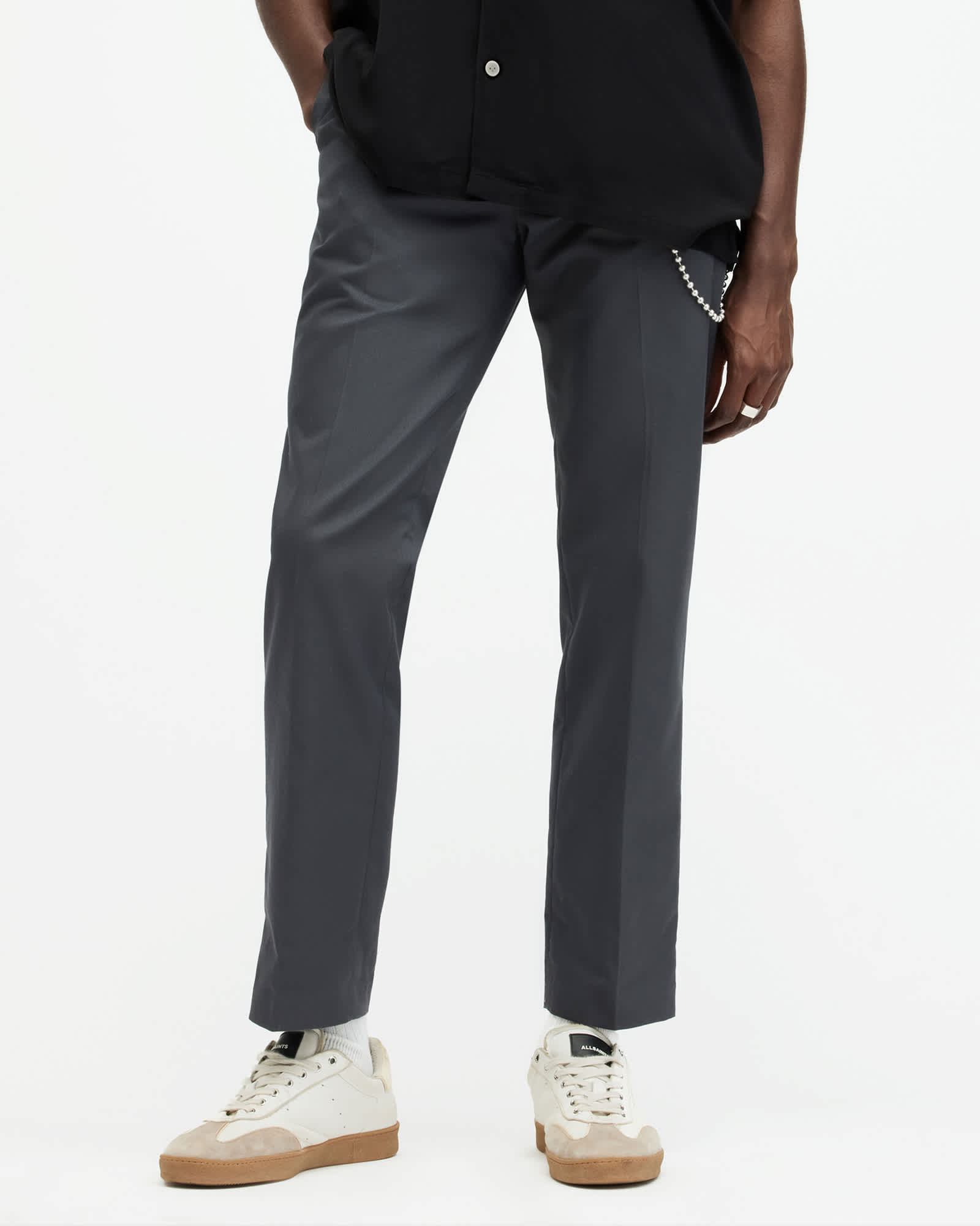 All Saints Brite Straight Leg Relaxed Pants Slate Grey