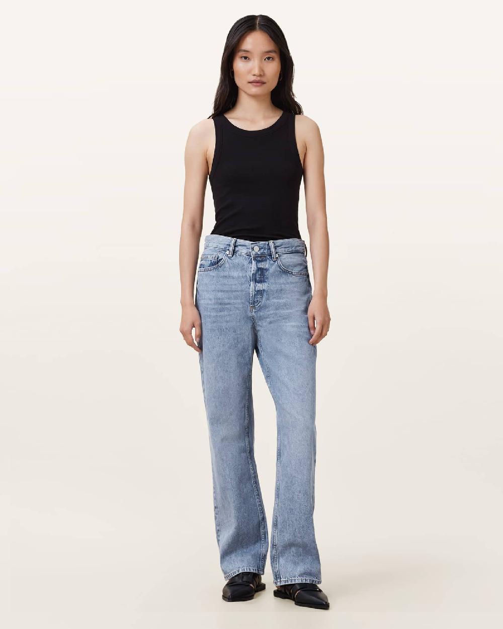 All Saints Brooklyn Straight Leg Indigo Jeans Mid Indigo