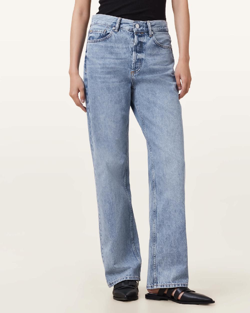 All Saints Brooklyn Straight Leg Indigo Jeans Mid Indigo