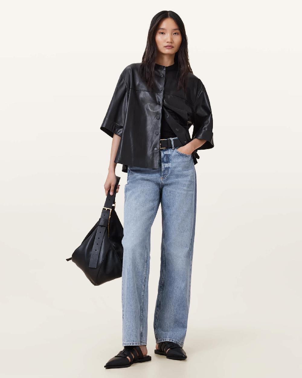 All Saints Brooklyn Straight Leg Indigo Jeans Mid Indigo