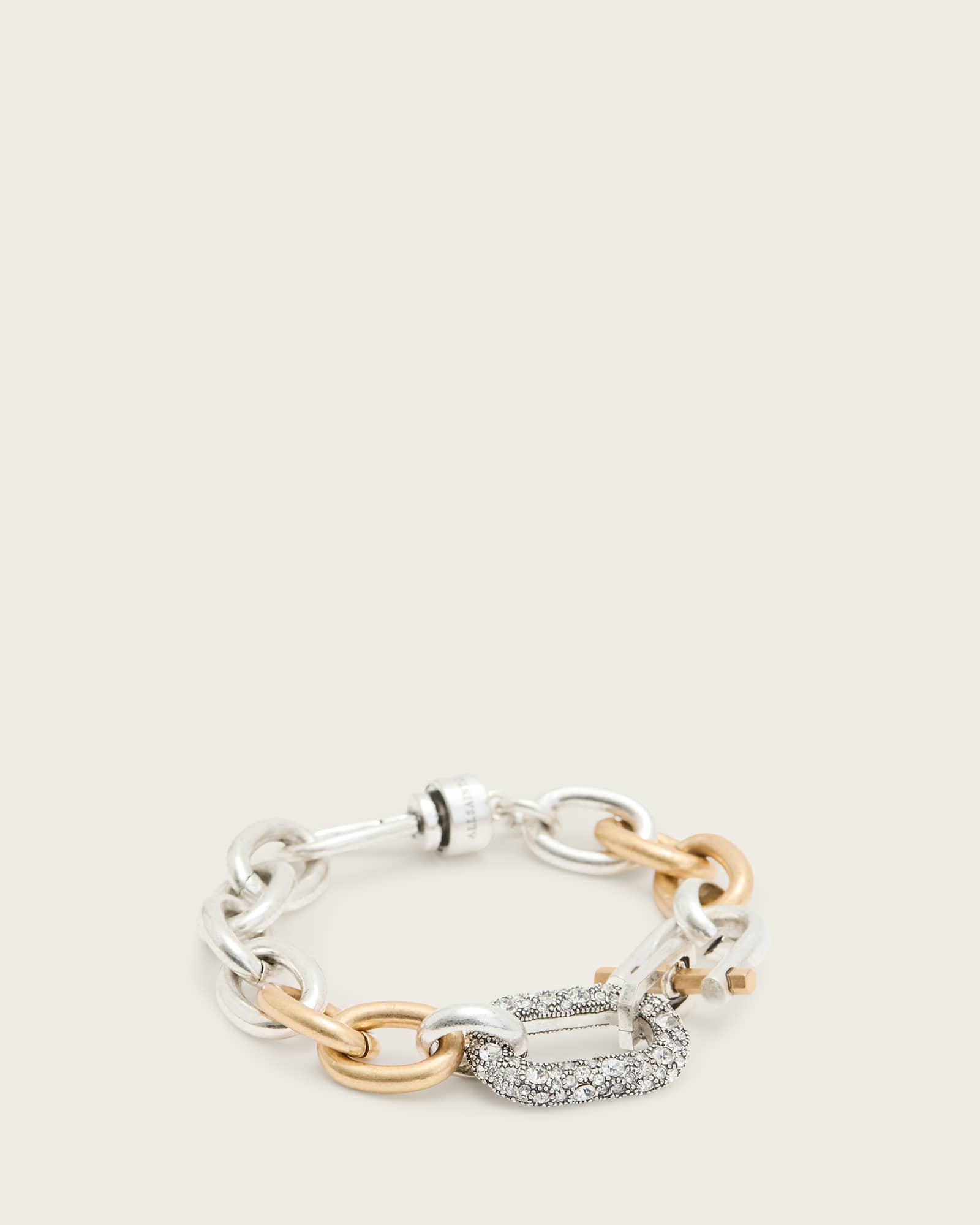 All Saints Cadence Two Tone Chain Bracelet Warm Silver Mix