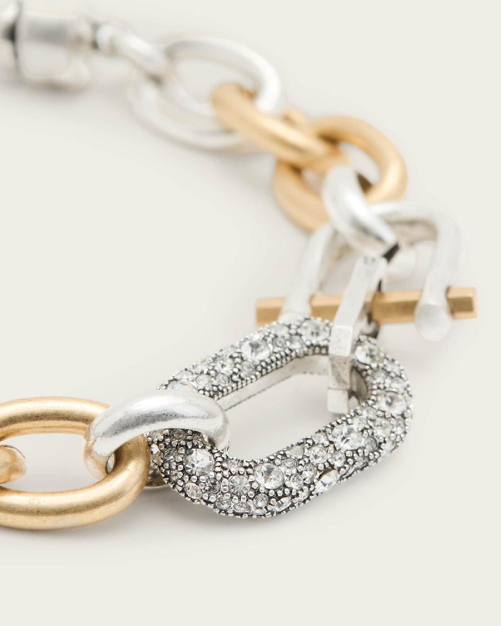 All Saints Cadence Two Tone Chain Bracelet Warm Silver Mix