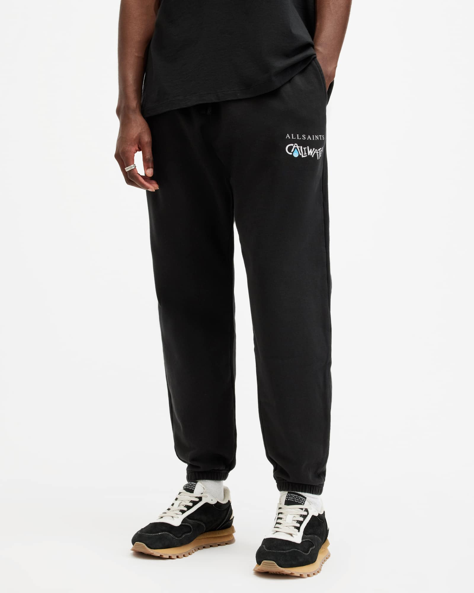 All Saints Caliwater Relaxed Fit Sweatpants Jet Black