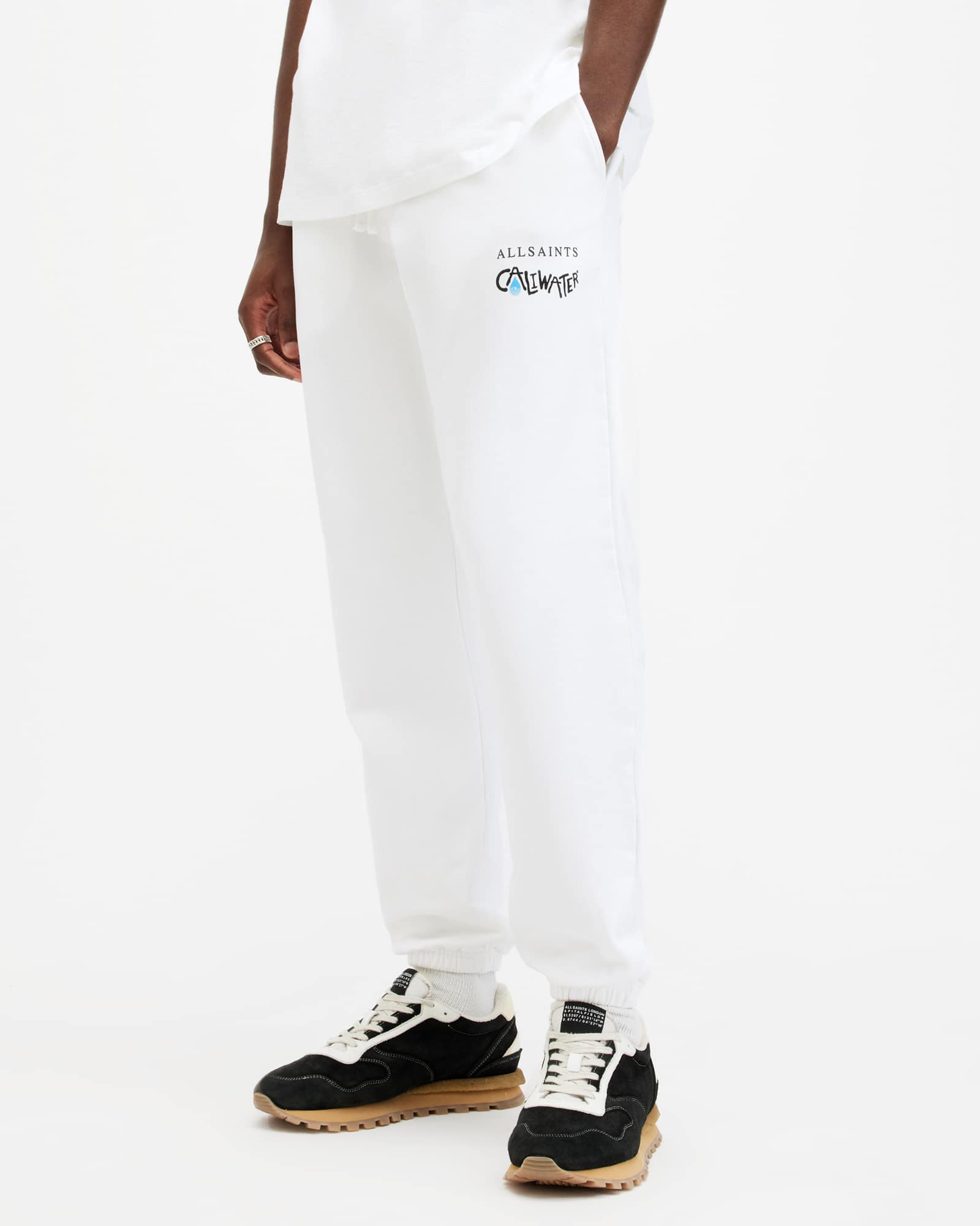 All Saints Caliwater Relaxed Fit Sweatpants Optic White