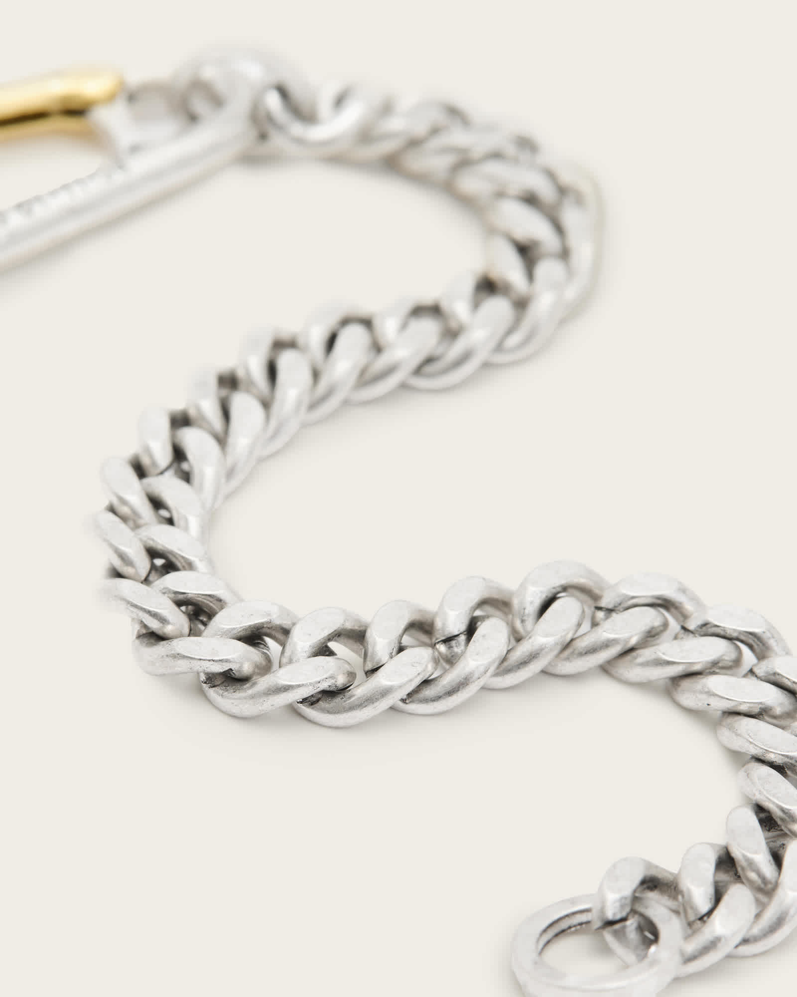 All Saints Carabiner Two Tone Bracelet WRM SLVER/WRM BRAS