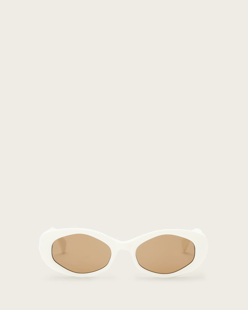 all saints Carolyn Square Cat Eye Sunglasses Gloss Creme