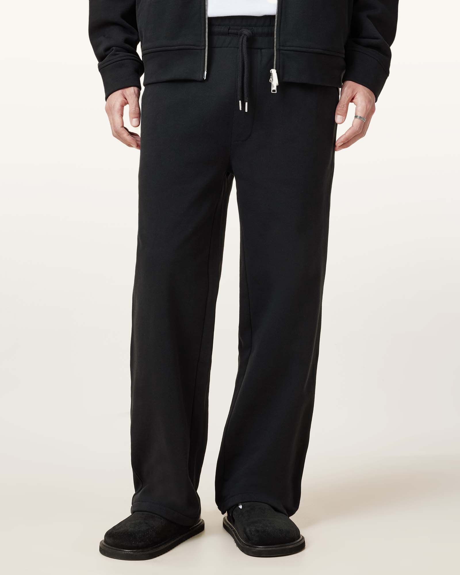 All Saints Carson Straight-Leg Sweatpants Washed Black