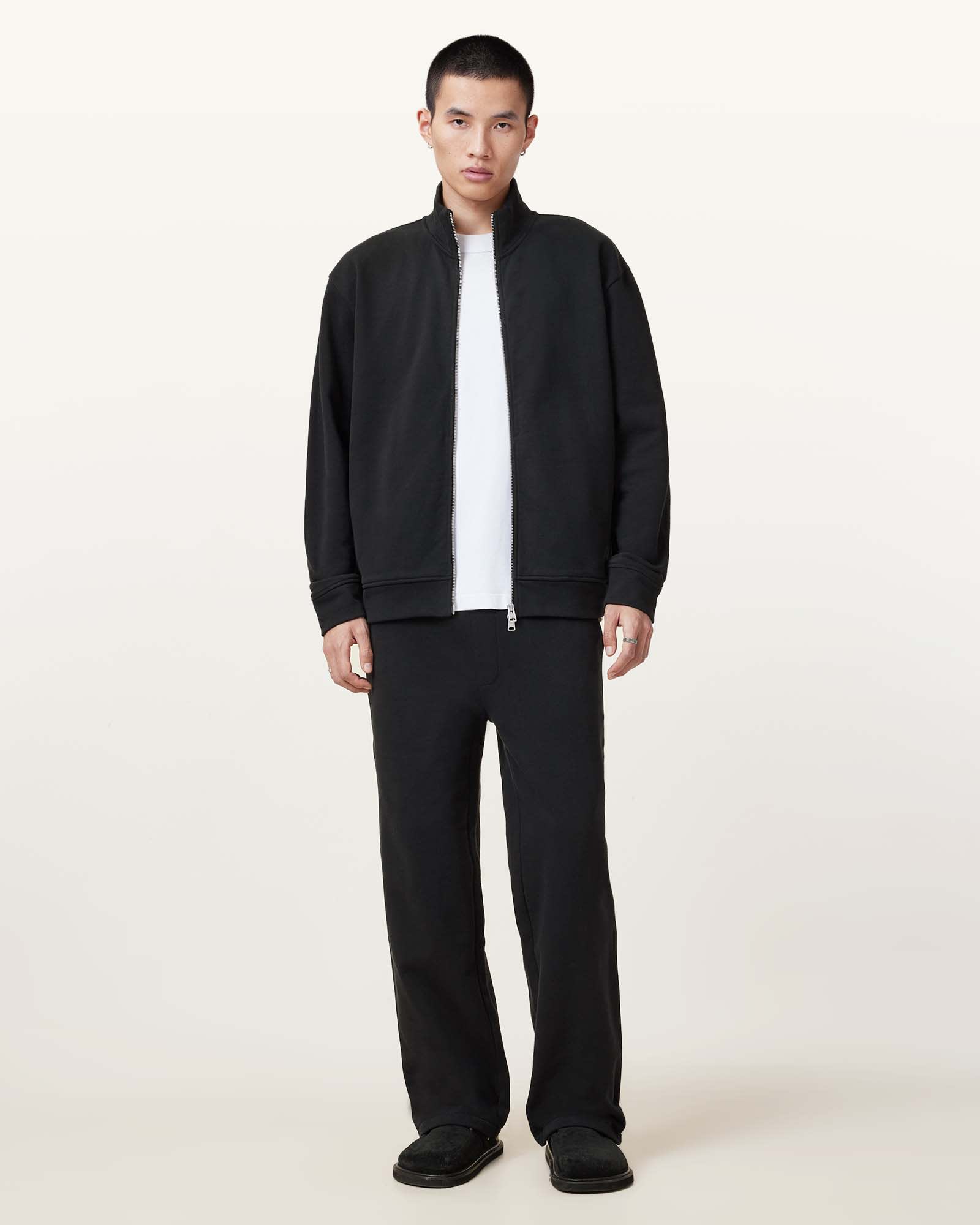 All Saints Carson Straight-Leg Sweatpants Washed Black