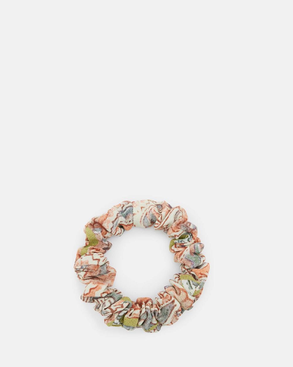 All Saints Cascade Mini Printed Scrunchie SPRING GREEN