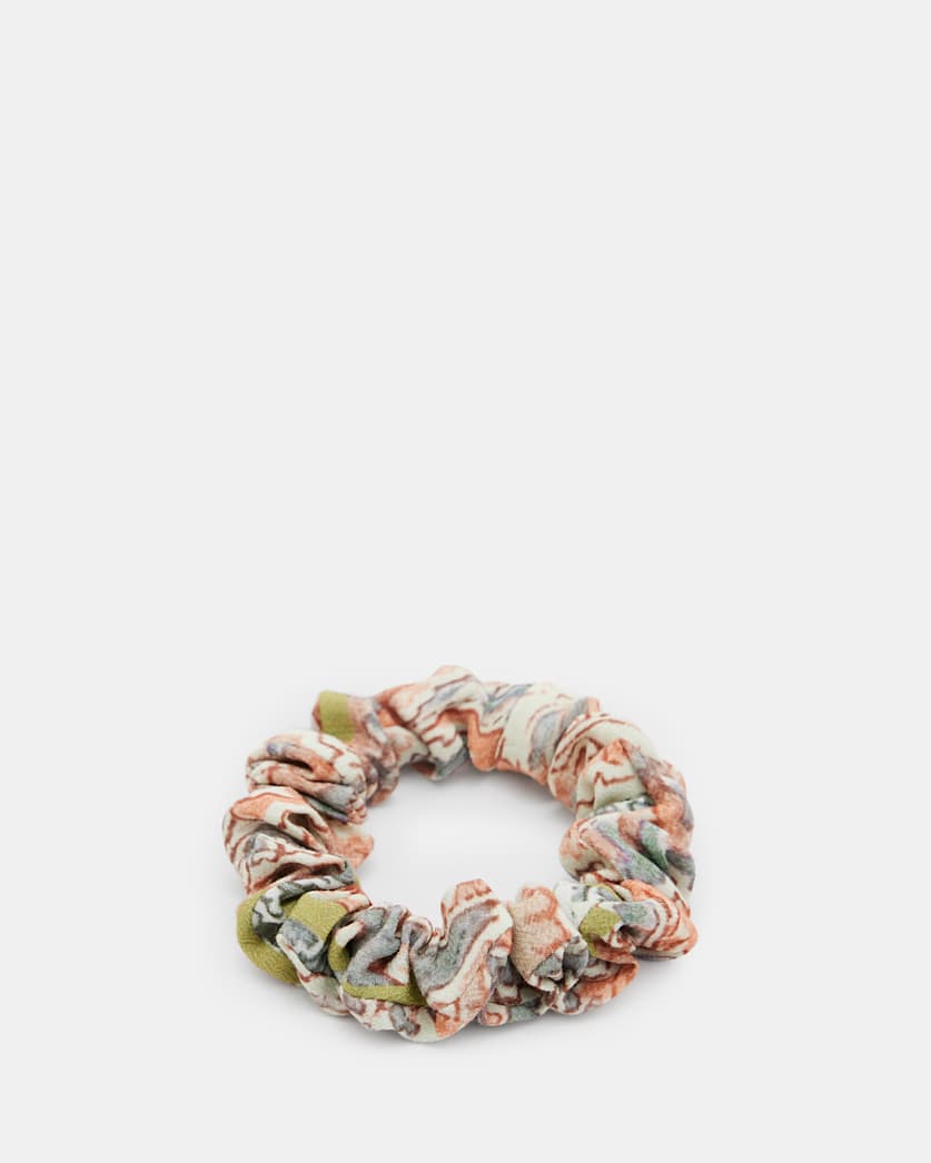 all saints Cascade Mini Printed Scrunchie SPRING GREEN