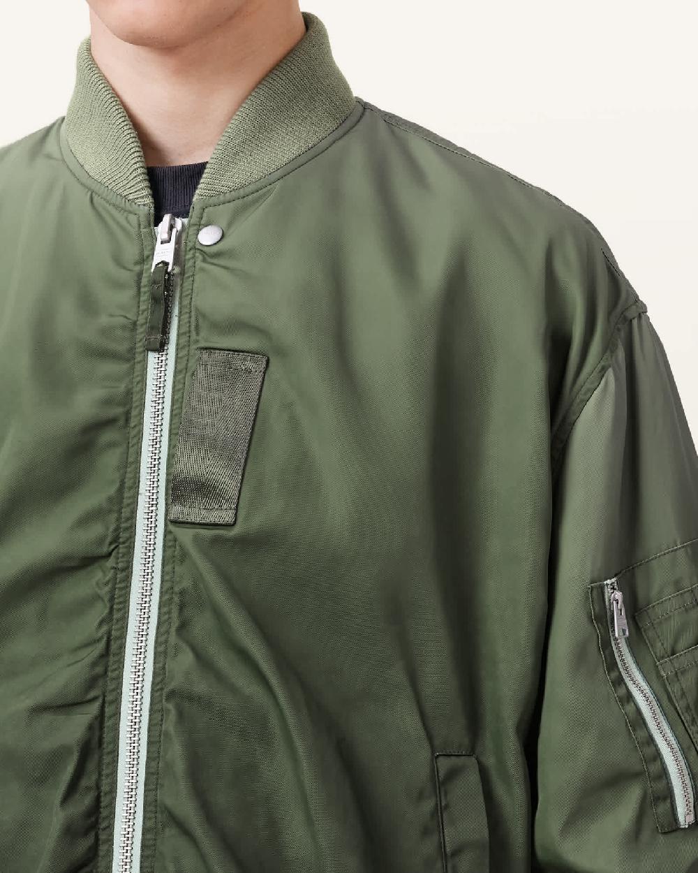 All Saints Cascade Relaxed Fit Bomber Jacket ISLAND GREEN