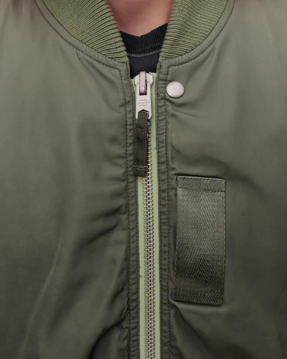 all saints Cascade Relaxed Fit Bomber Jacket ISLAND GREEN