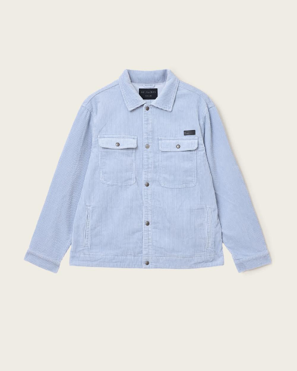 All Saints Castleford Corduroy Overshirt Willow Blue