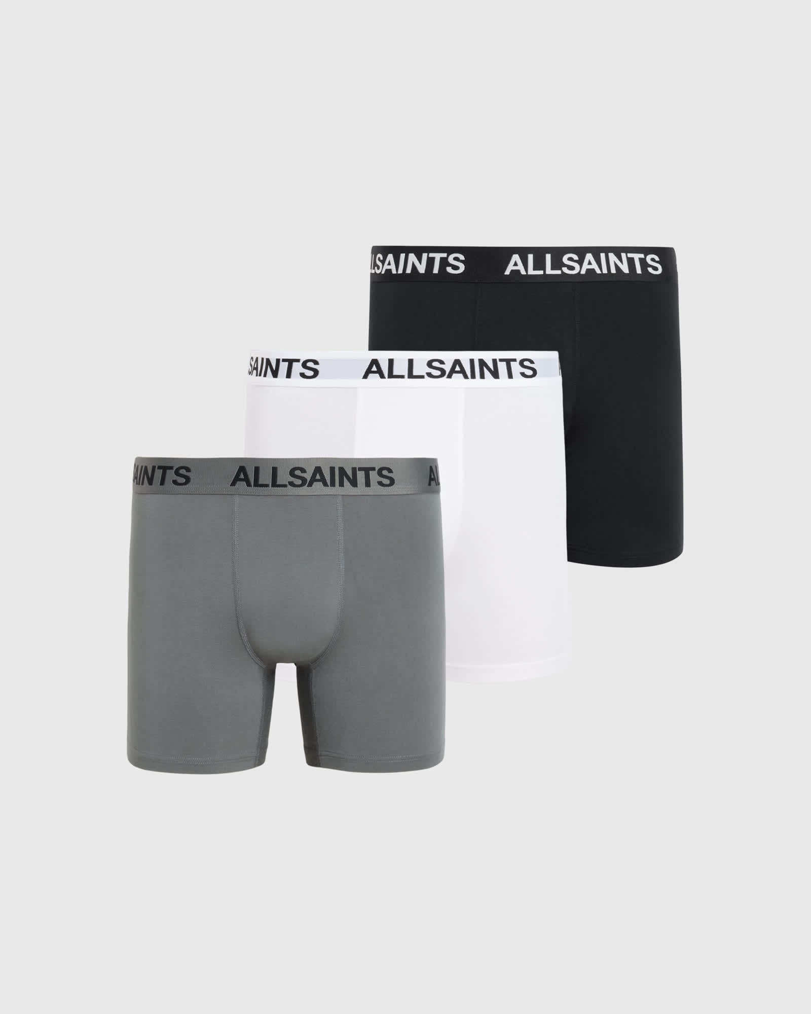 All Saints Contour Boxer Briefs 3 Pack BLACK/GREY/WHITE