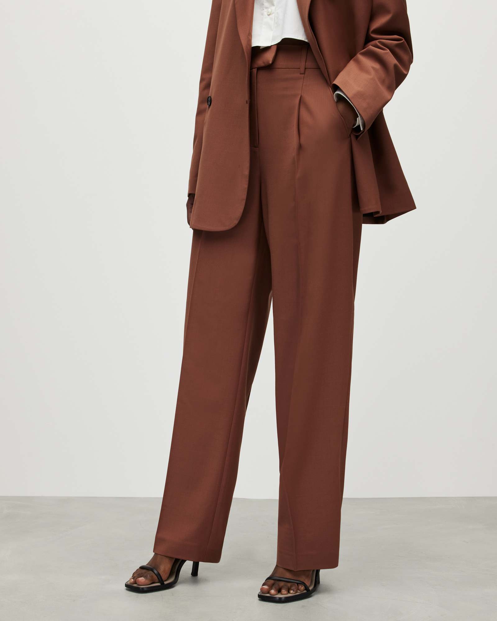 All Saints Corin Miro Straight Pants Sandstone Pink