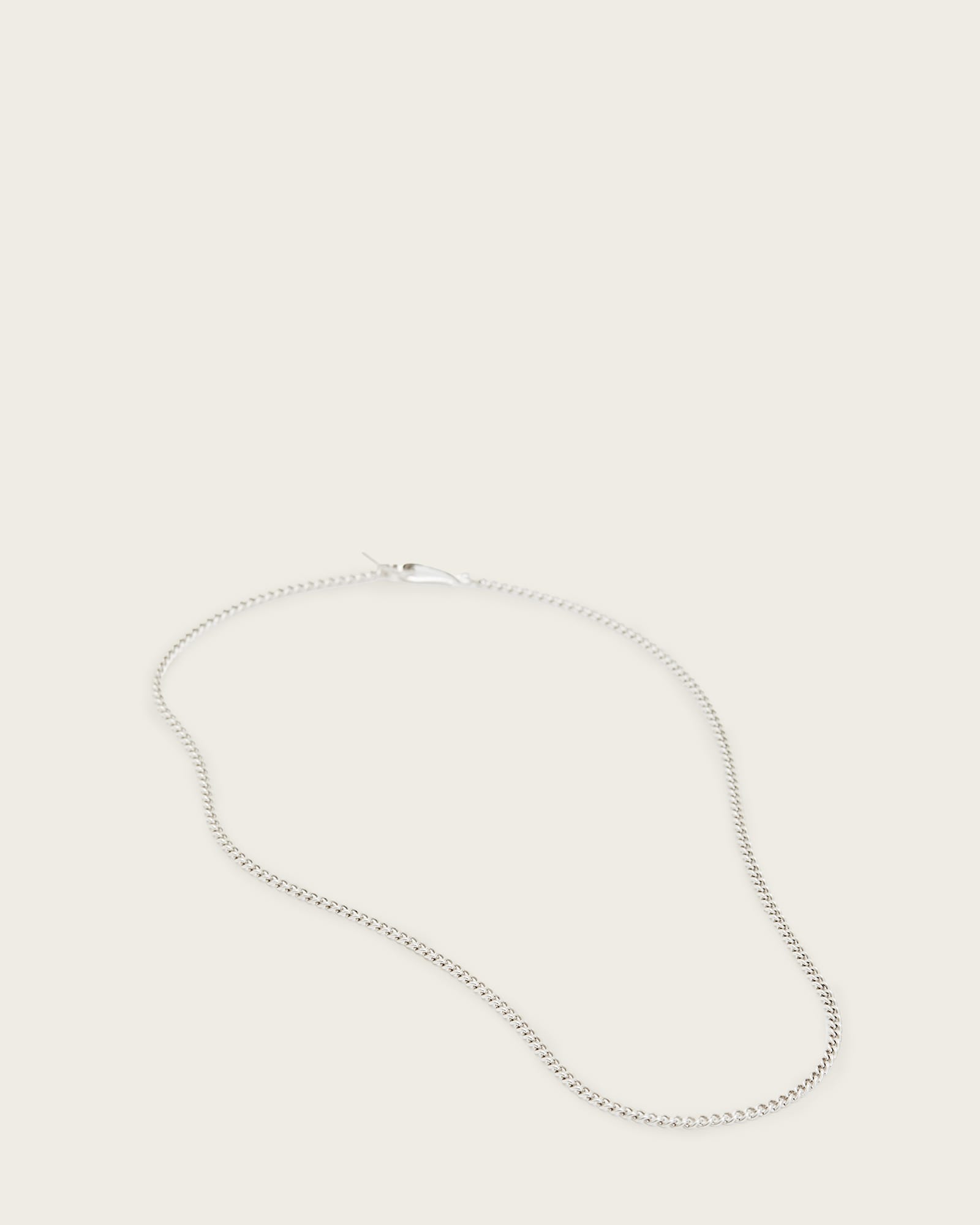 All Saints Curb Sterling Silver Chain Necklace Warm Silver