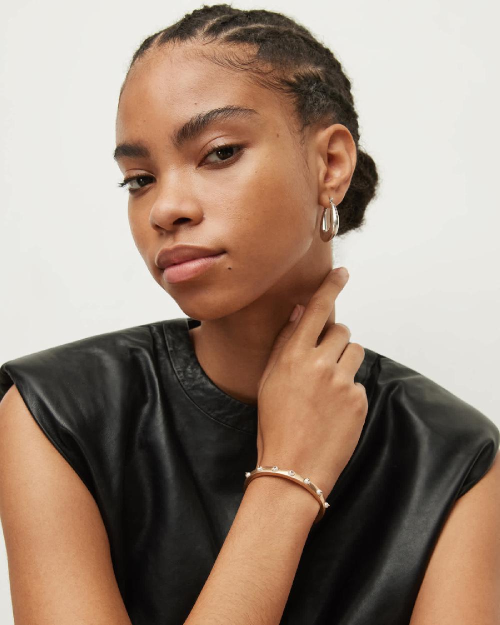 All Saints Dana Pearl Cuff Bracelet PEARL/WARM BRASS