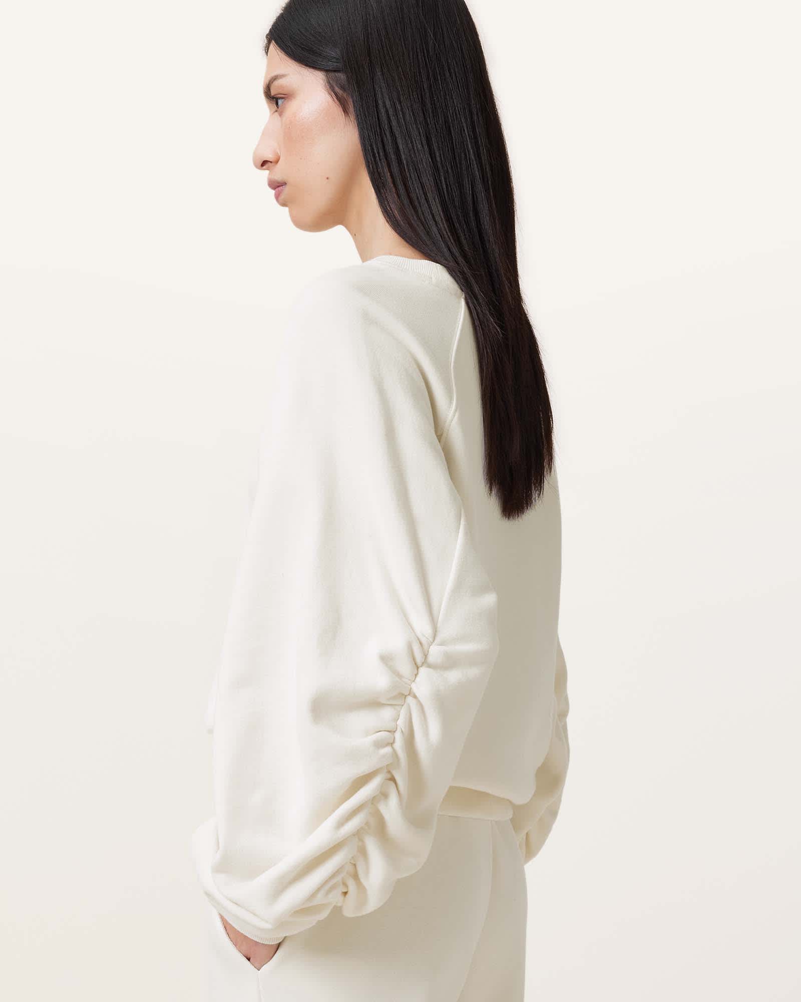 All Saints Dani Haven Embroidered Sweatshirt Tofu White