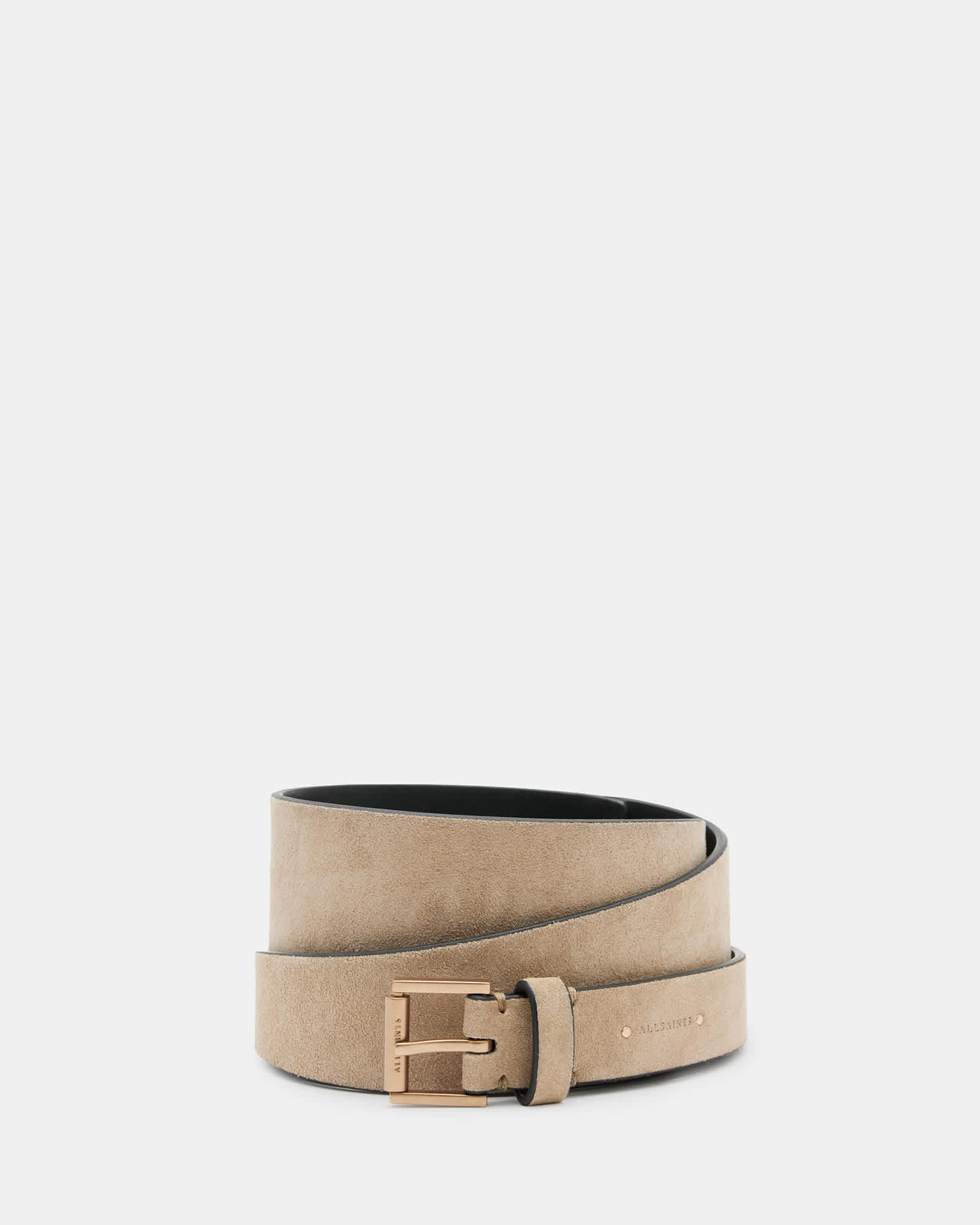 All Saints Delilah Tapered Leather Wrap Around Belt SAND/WARM BRASS