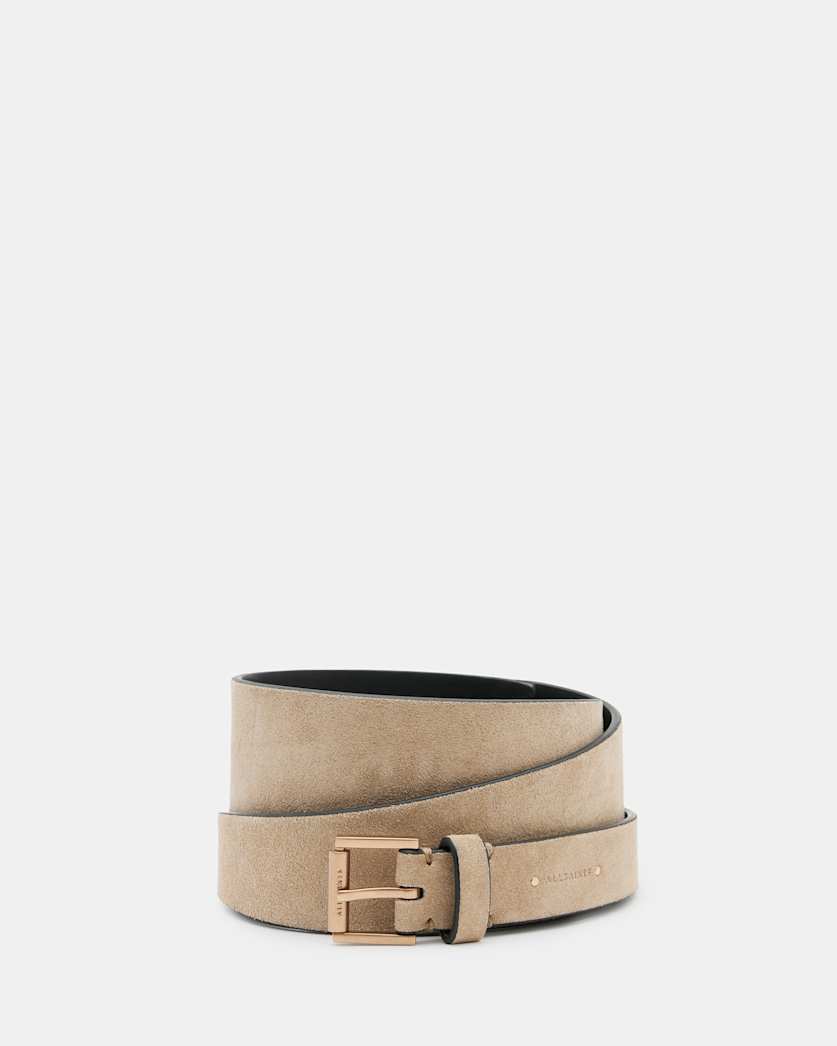 all saints Delilah Tapered Leather Wrap Around Belt SAND/WARM BRASS