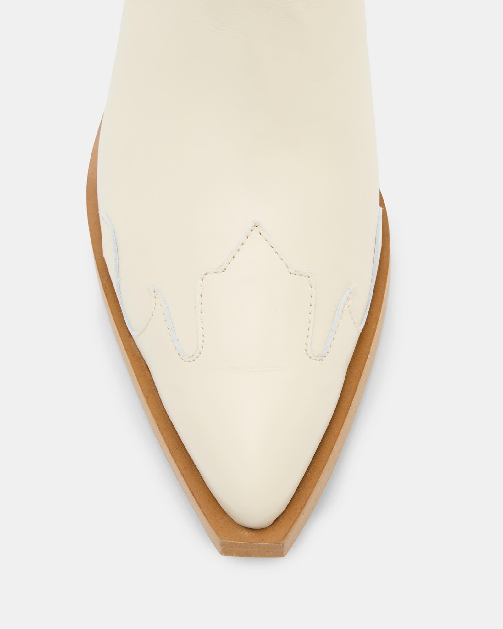 All Saints Desola Leather Western Mule Parchment White