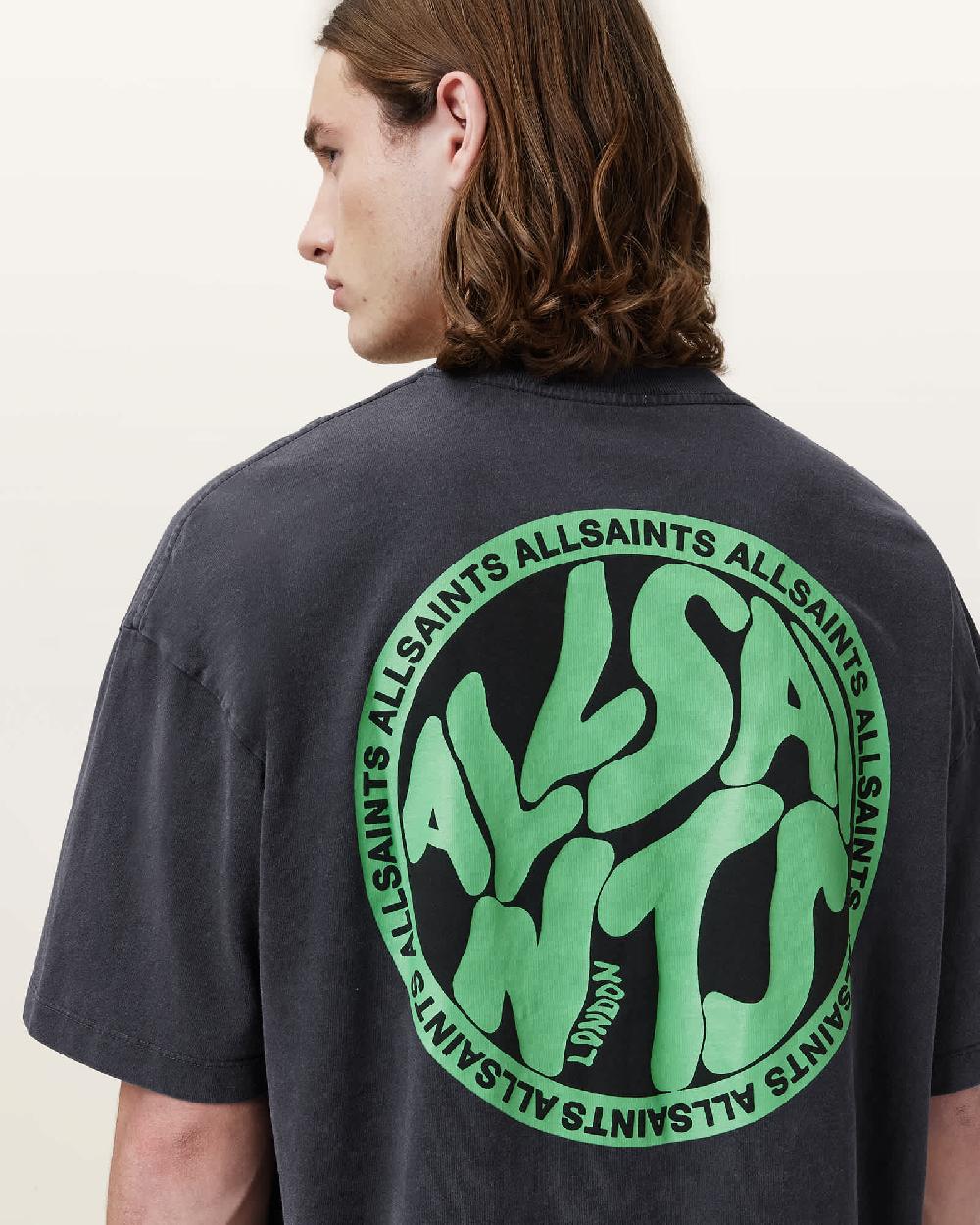 All Saints Distortion Short Sleeve T-Shirt Washed Black