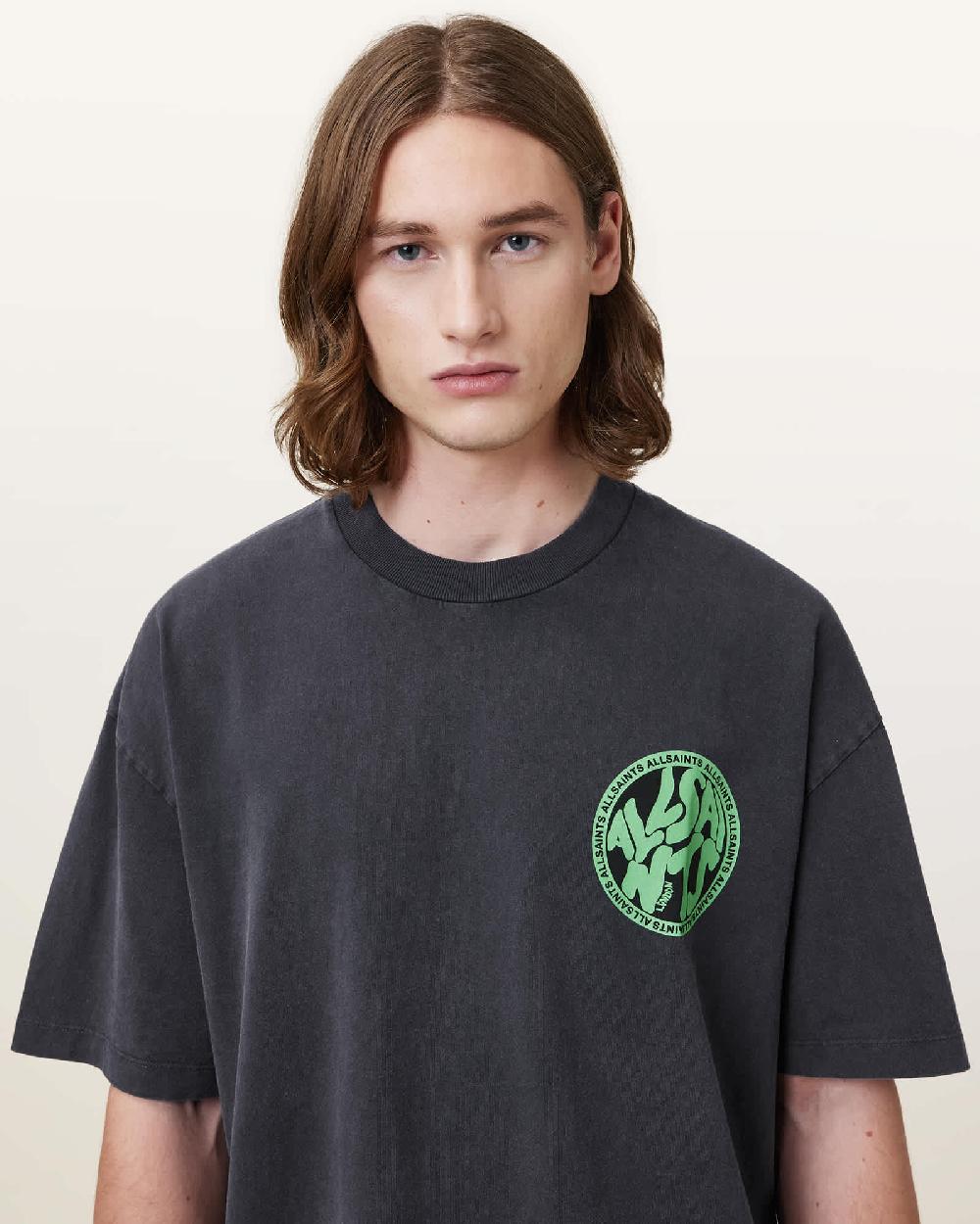 All Saints Distortion Short Sleeve T-Shirt Washed Black