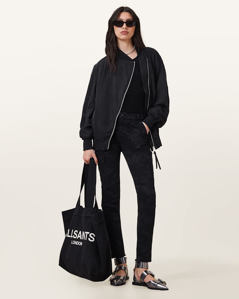 all saints Duran Skinny Black Camo Cargo Jeans Camo Black
