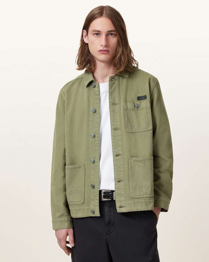 all saints Eavis Relaxed Chore Jacket Military Green