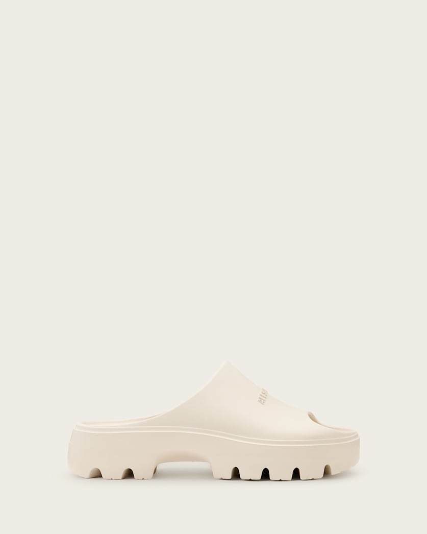 all saints Eclipse Flatform Logo Sliders Chalk White