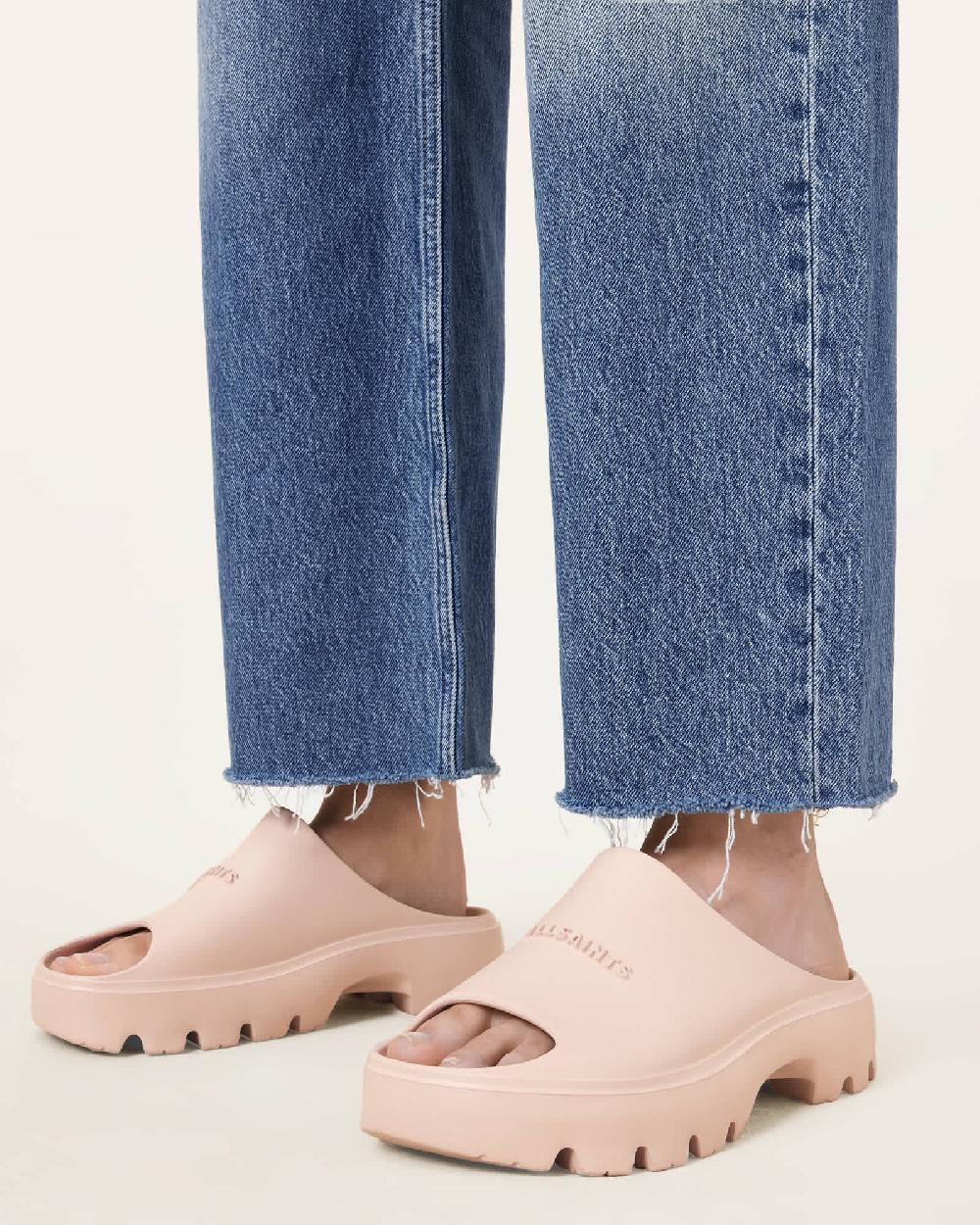 All Saints Eclipse Flatform Logo Slides Rose Dust Pink