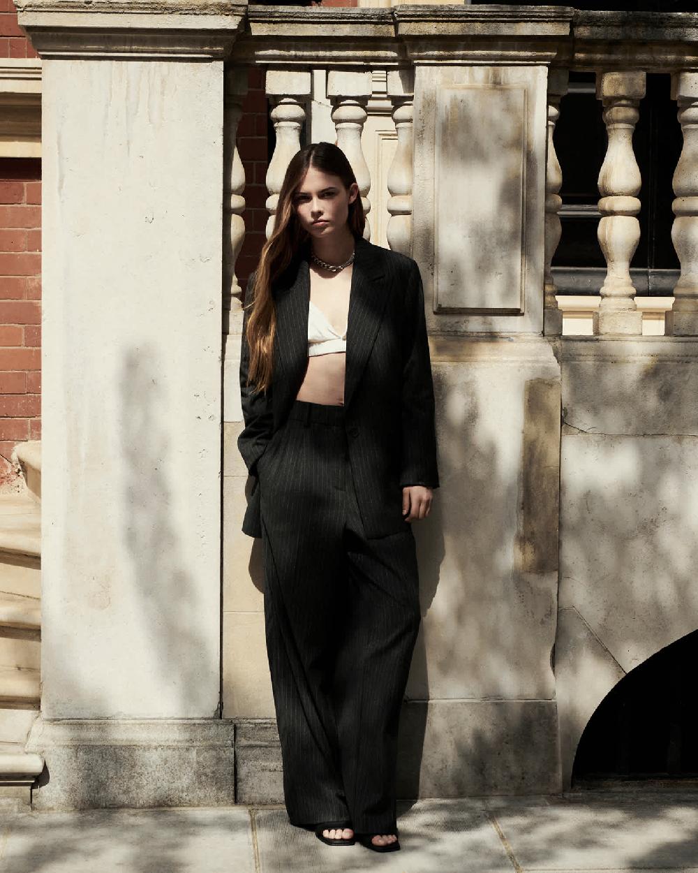 All Saints Ella V-Neck Adjustable Bralette Chalk White