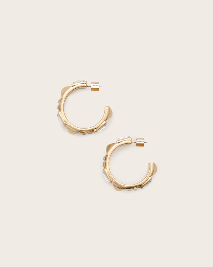 all saints Elora Embellished Hoop Earrings Warm Brass