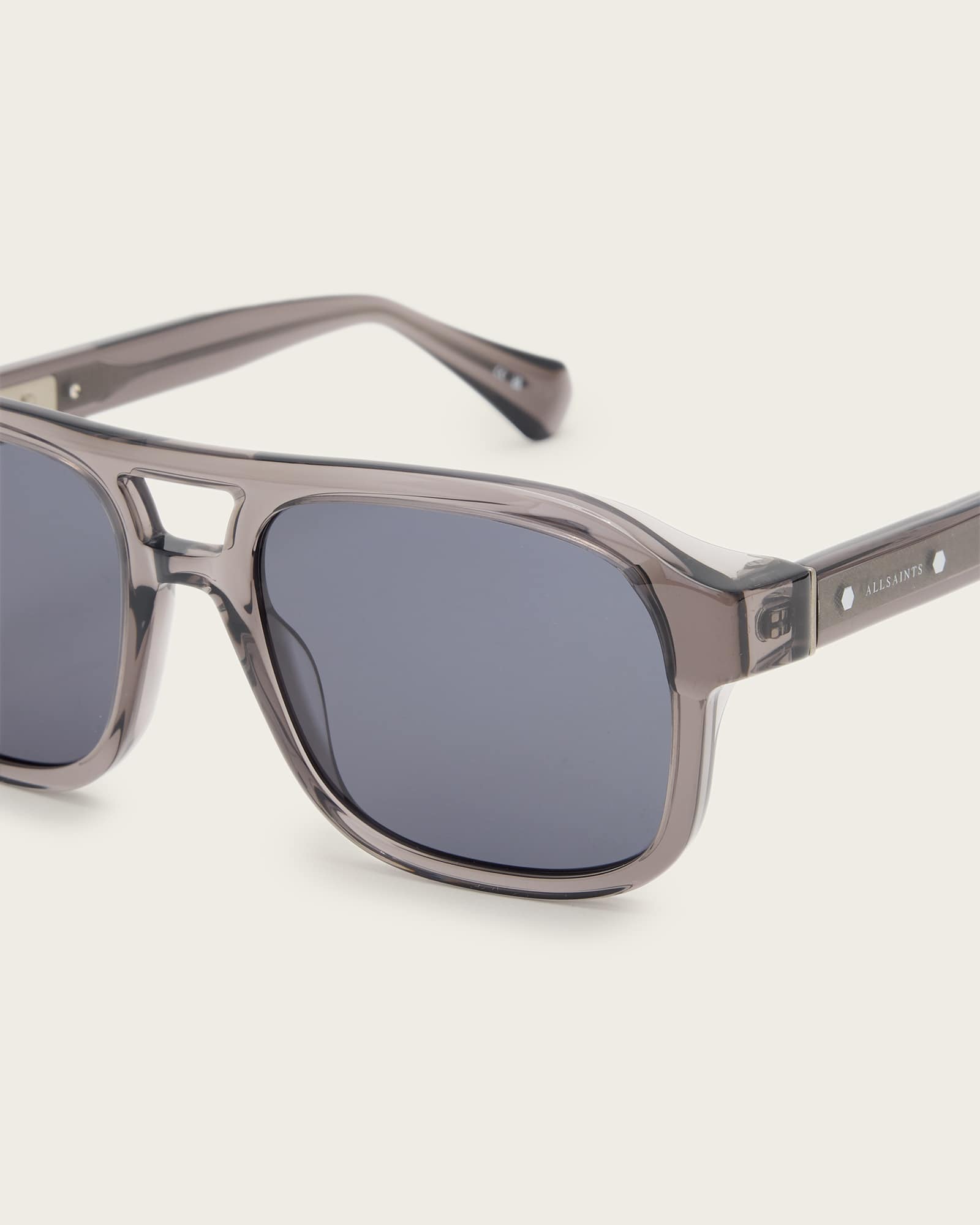 All Saints Enzo Acetate Aviator Sunglasses Dark Grey