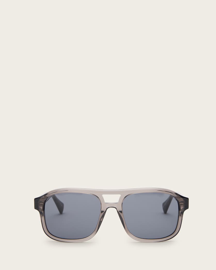 all saints Enzo Acetate Aviator Sunglasses Dark Grey