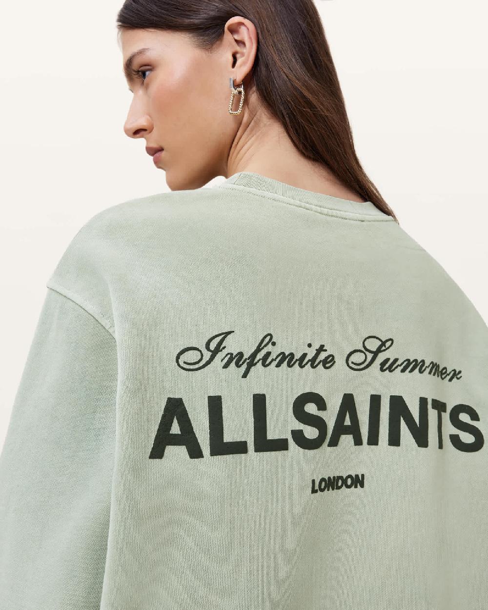 All Saints Etta Soleil Oversized Sweatshirt Abbey Stone Green