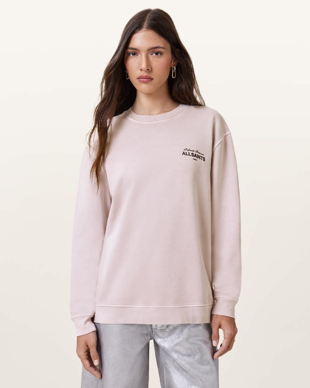 All Saints Etta Soleil Oversized Sweatshirt Lilac/Ash/Pink
