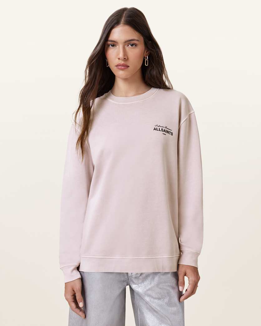 all saints Etta Soleil Oversized Sweatshirt Lilac/Ash/Pink