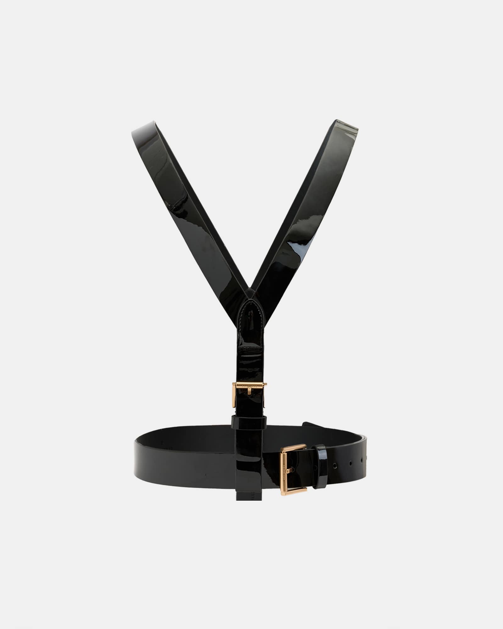 All Saints Faye Leather Body Harness BLACK/WARM BRASS