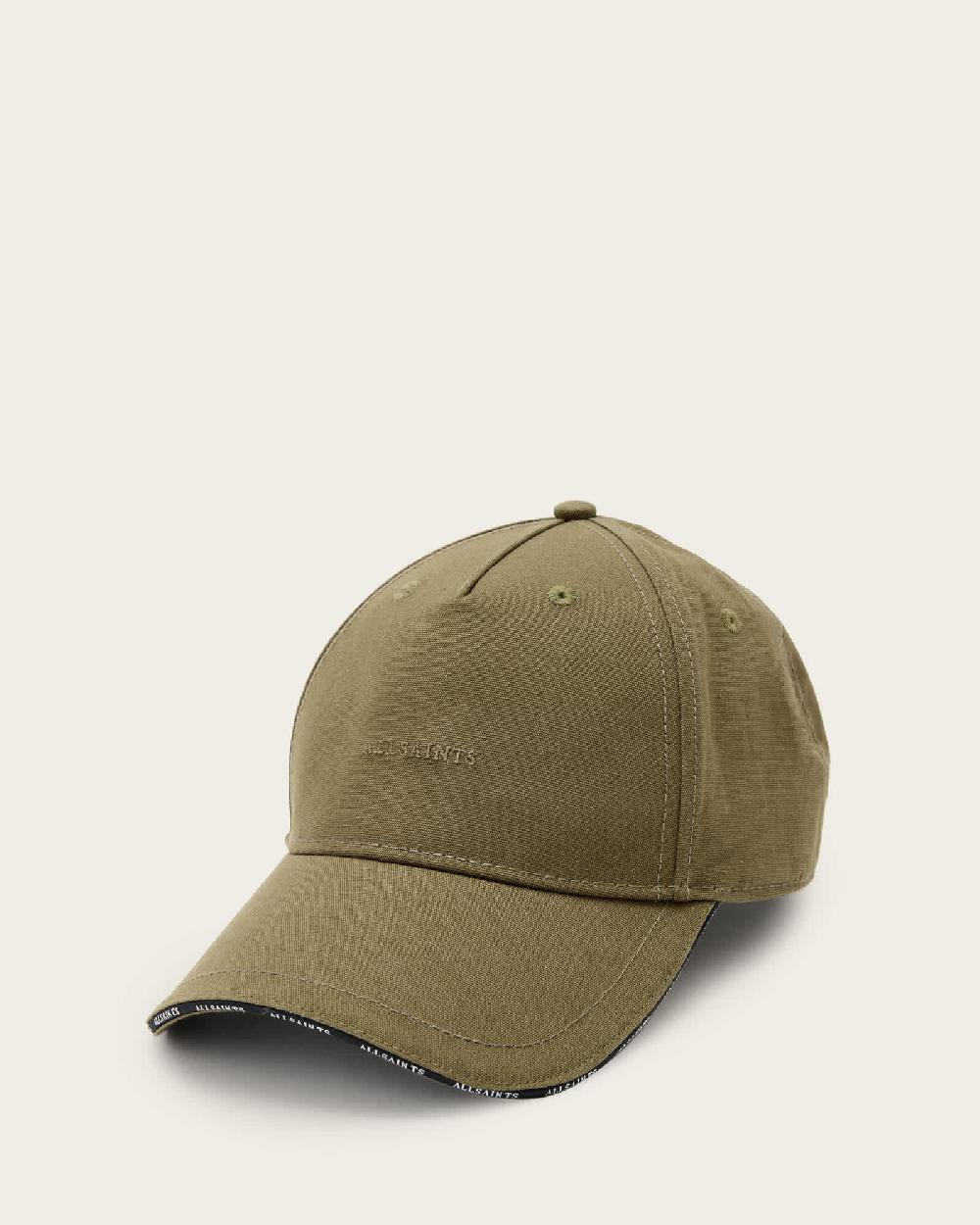 All Saints Felix Embroidered Baseball Cap Khaki Brown