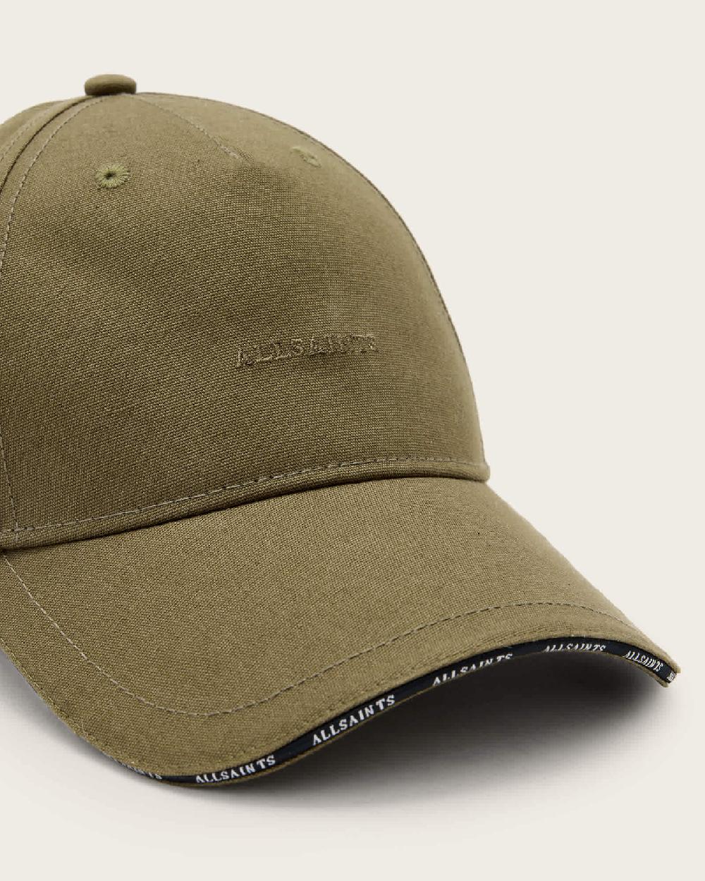 All Saints Felix Embroidered Baseball Cap Khaki Brown