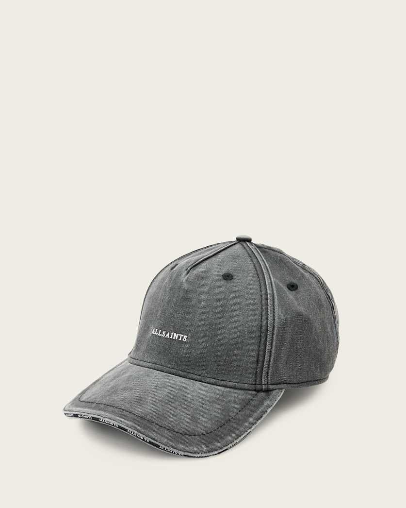 all saints Felix Embroidered Baseball Cap Washed Black